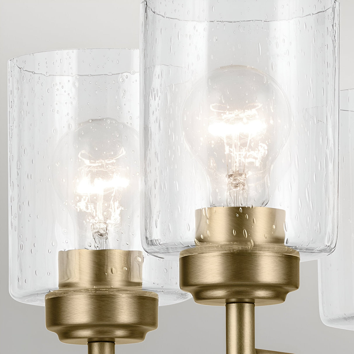 Winslow 5 Light Glass Chandelier - Brass
