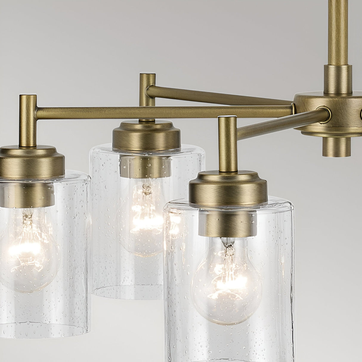 Winslow 6 Light Glass Chandelier - Brass