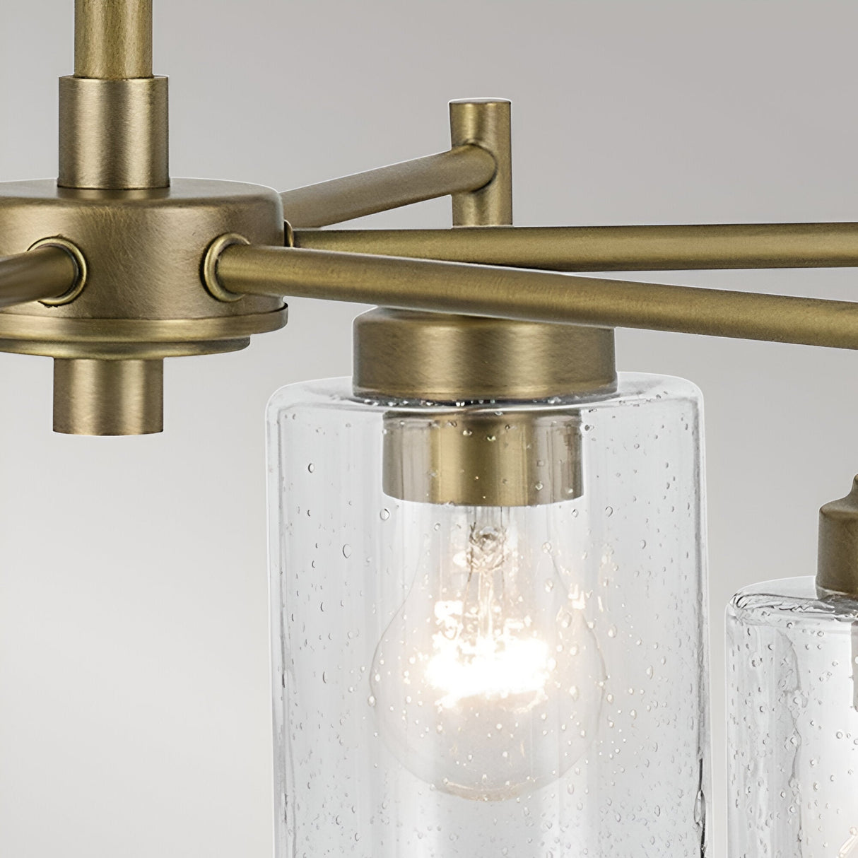 Winslow 6 Light Glass Chandelier - Brass