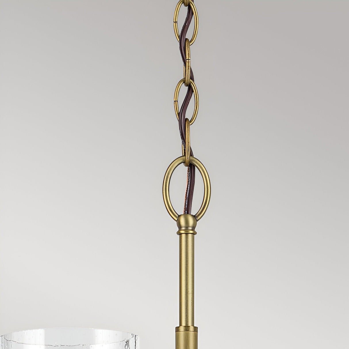 Winslow 6 Light Glass Chandelier - Brass