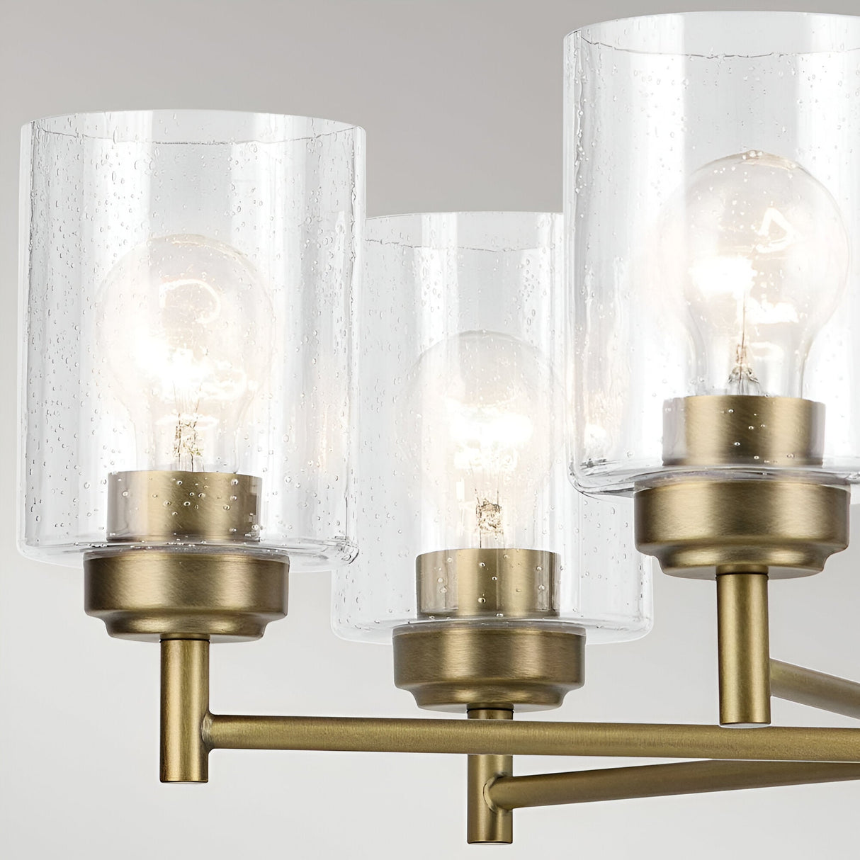 Winslow 6 Light Glass Chandelier - Brass