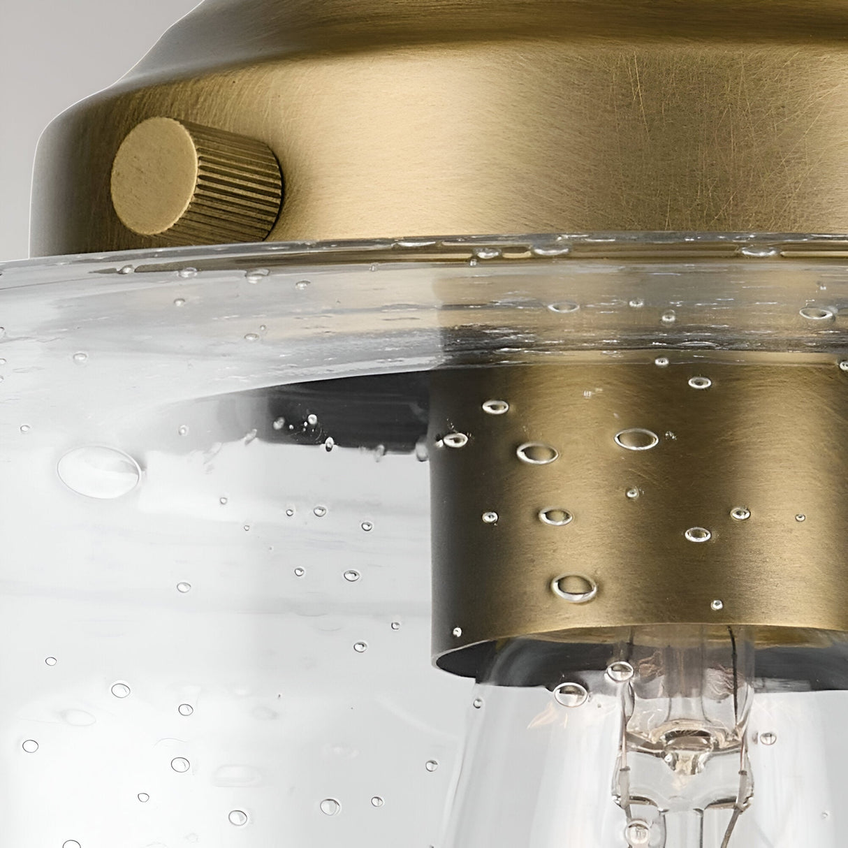 Winslow 1 Light Glass Ceiling Semi-Flush Ceiling Light - Brass