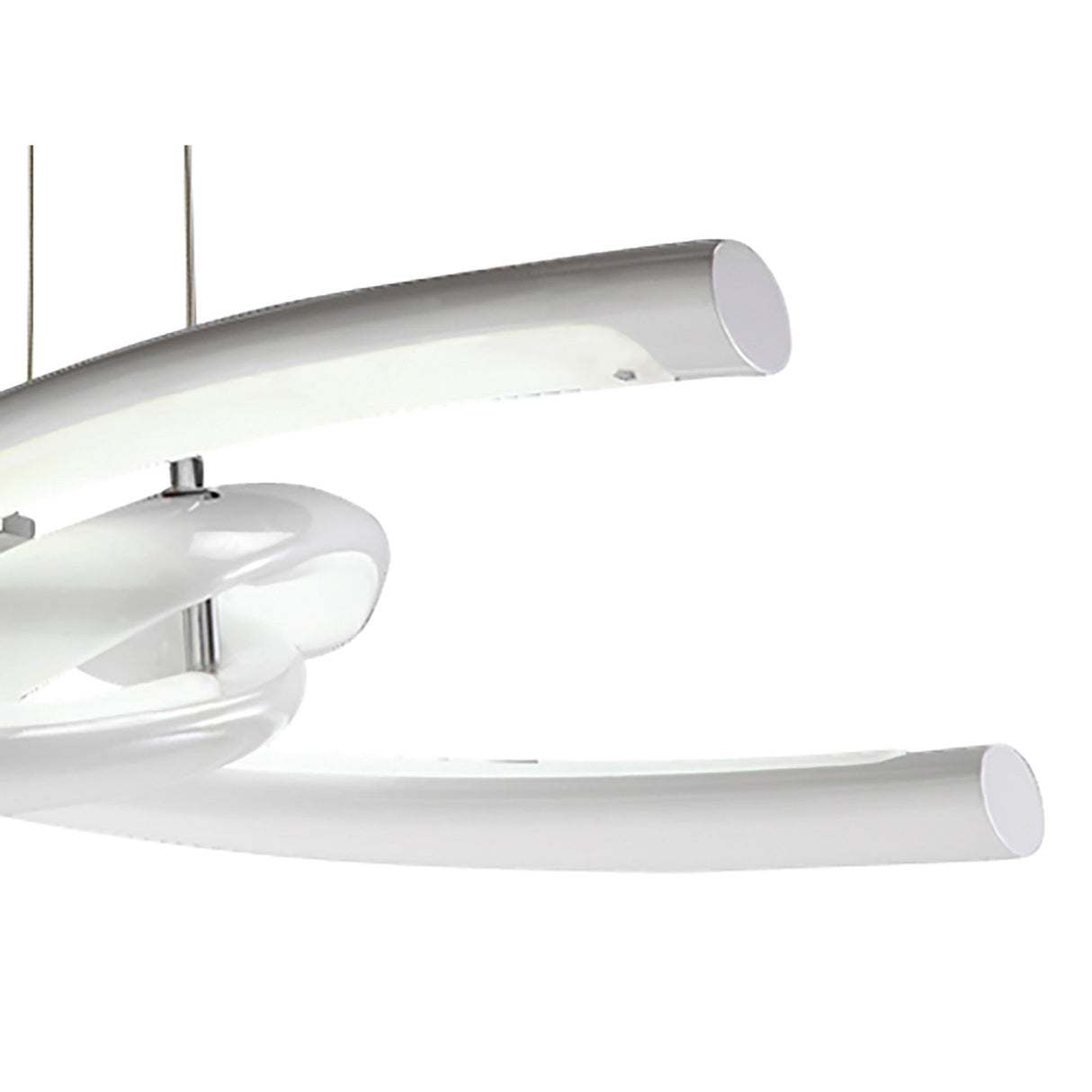 Knot 76cm LED Suspension Light - Gloss White & Polished Chrome