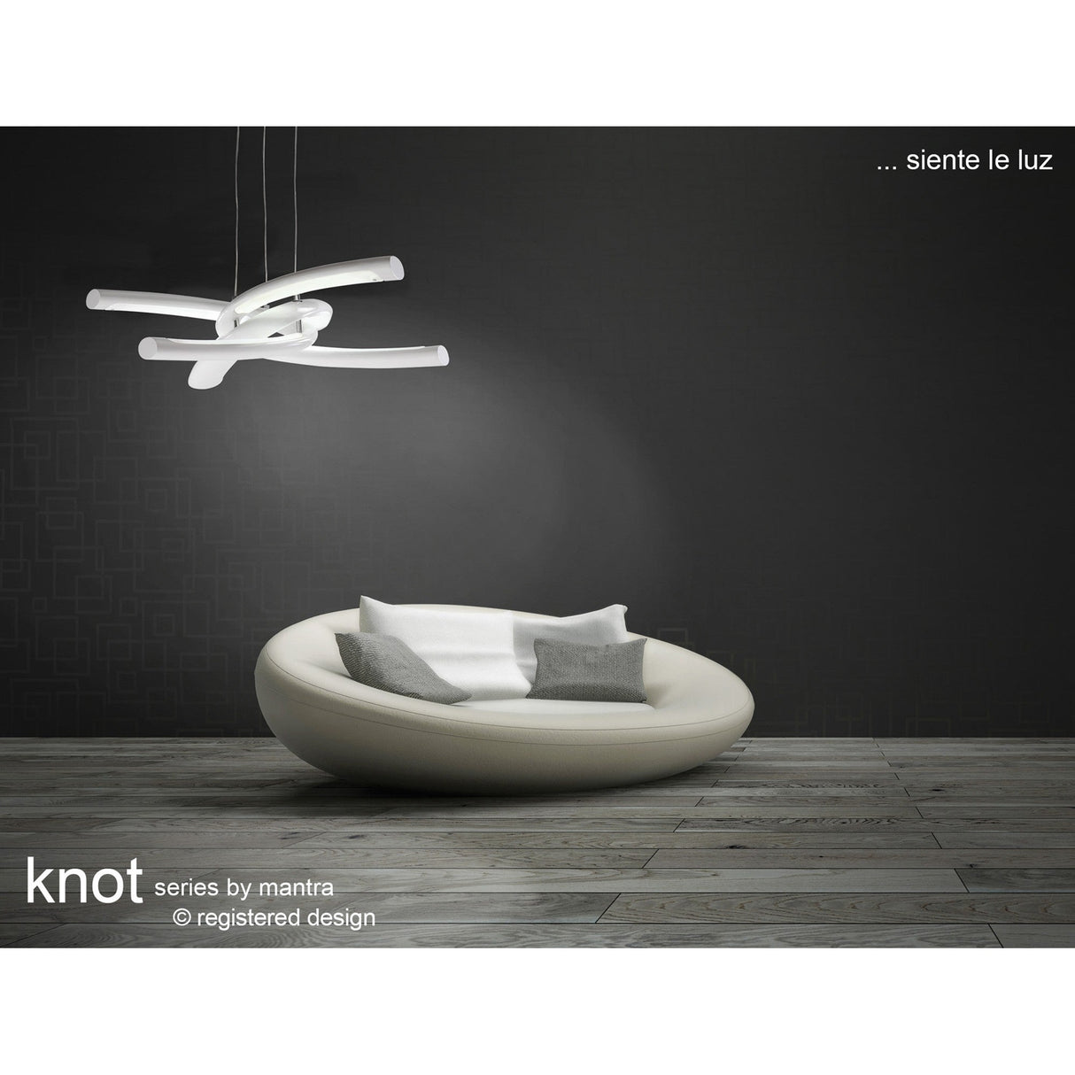 Knot 76cm LED Suspension Light - Gloss White & Polished Chrome