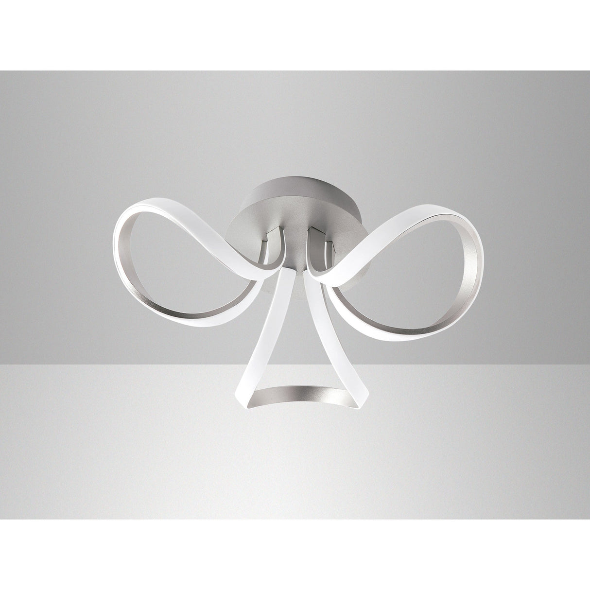 Knot Dimmable LED Semi-Flush Ceiling Light 3000K 36W - Silver