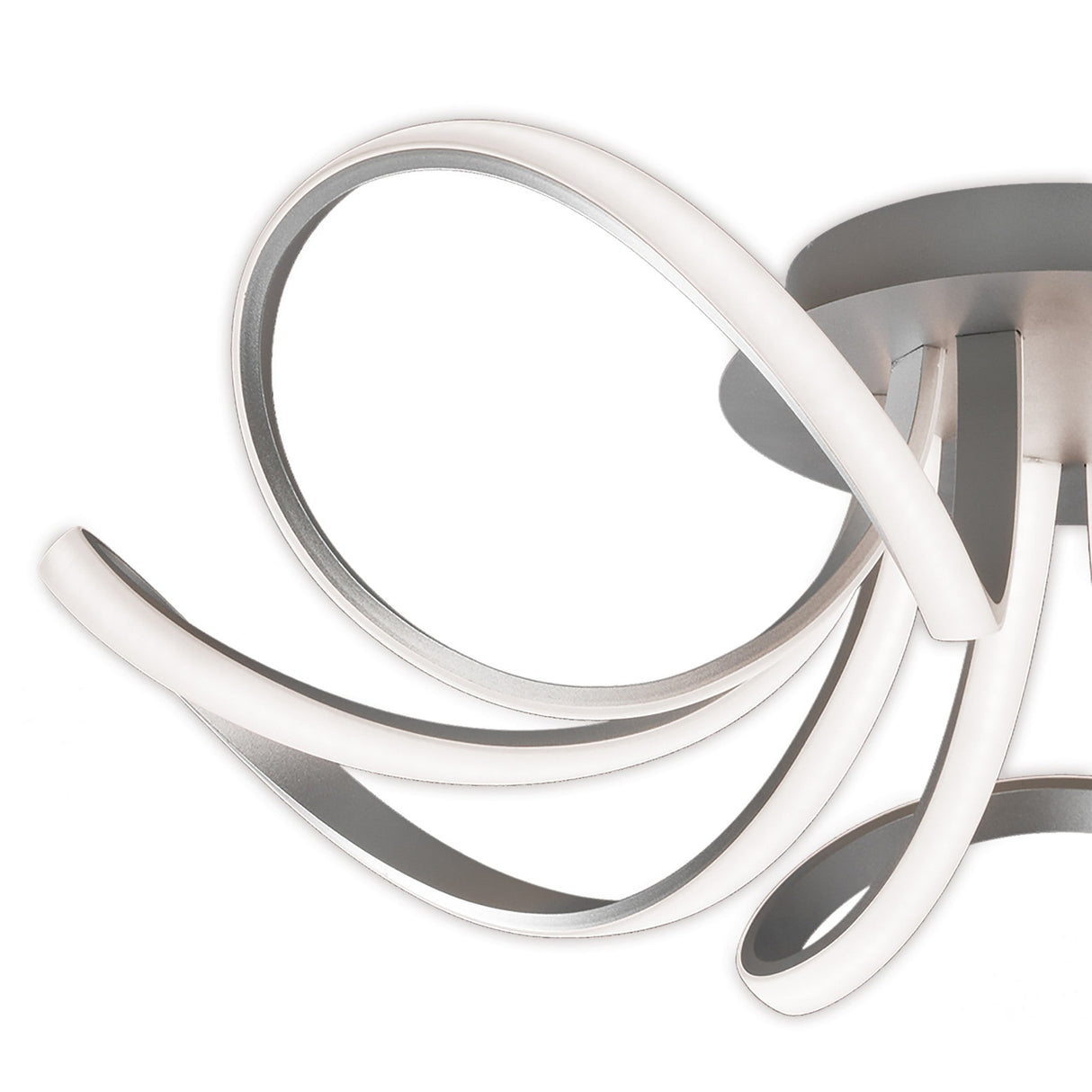 Knot Dimmable LED Semi-Flush Ceiling Light 3000K 60W - Silver