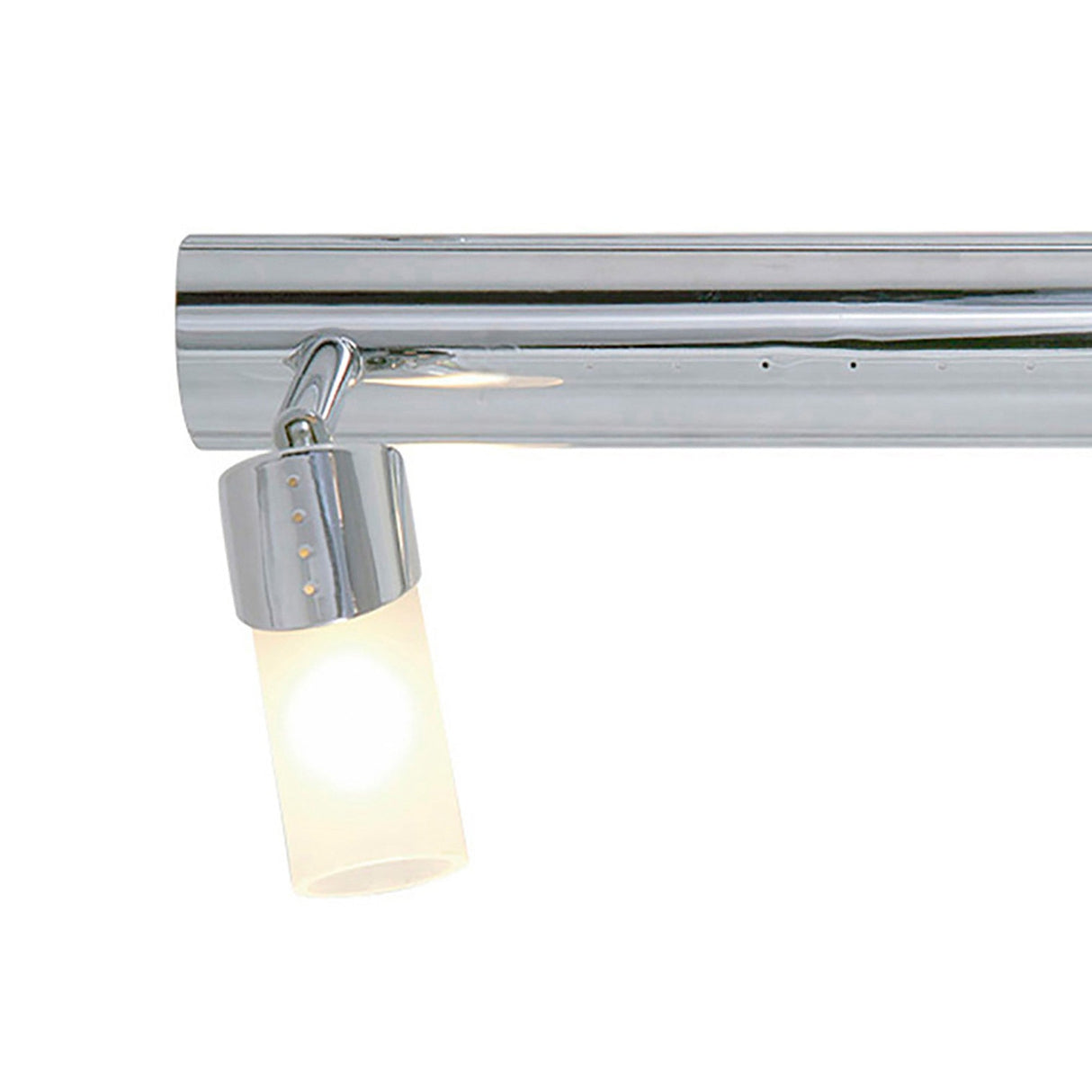 Kopus 2 Light Frosted Glass Semi-Flush Ceiling Light - Polished Chrome