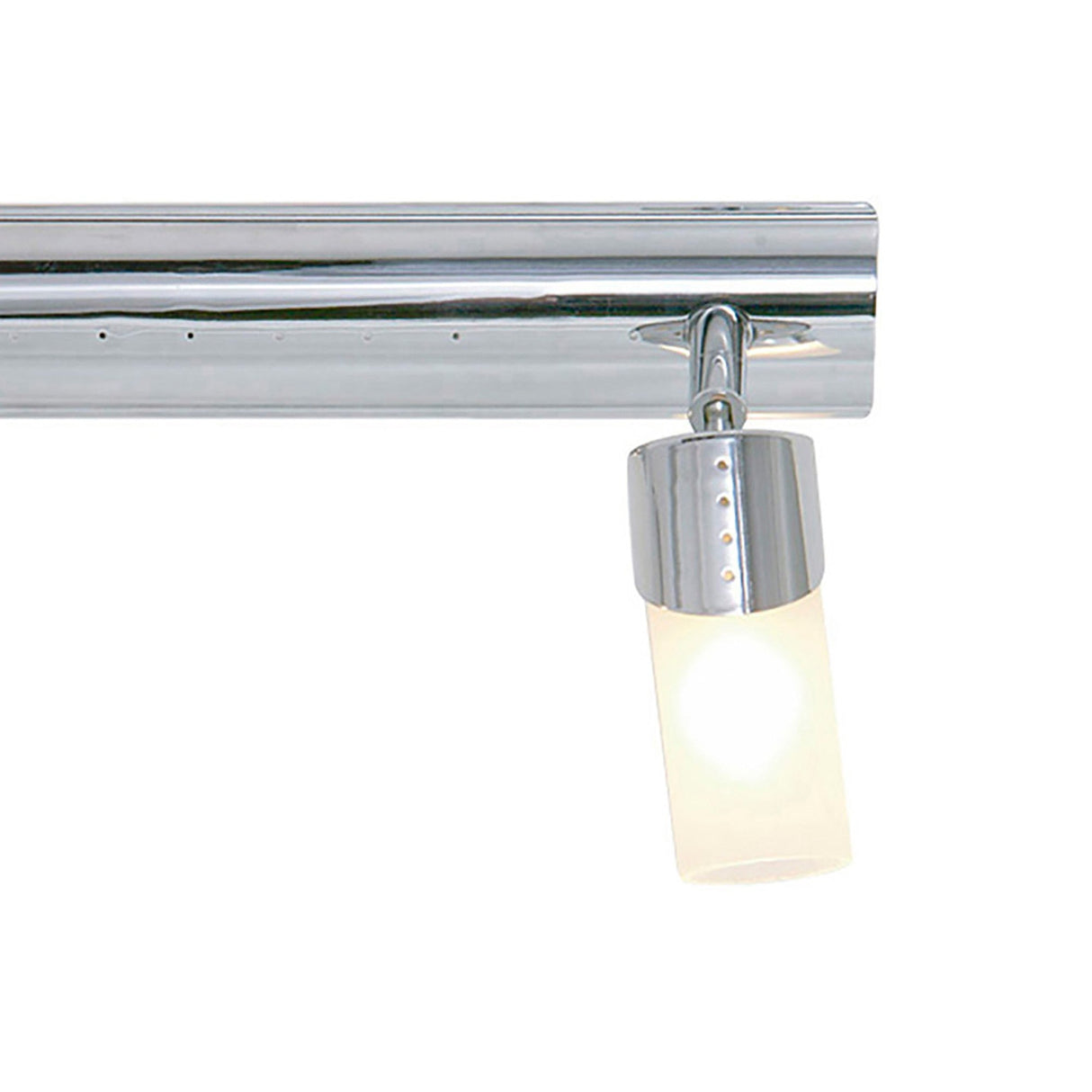 Kopus 2 Light Frosted Glass Semi-Flush Ceiling Light - Polished Chrome