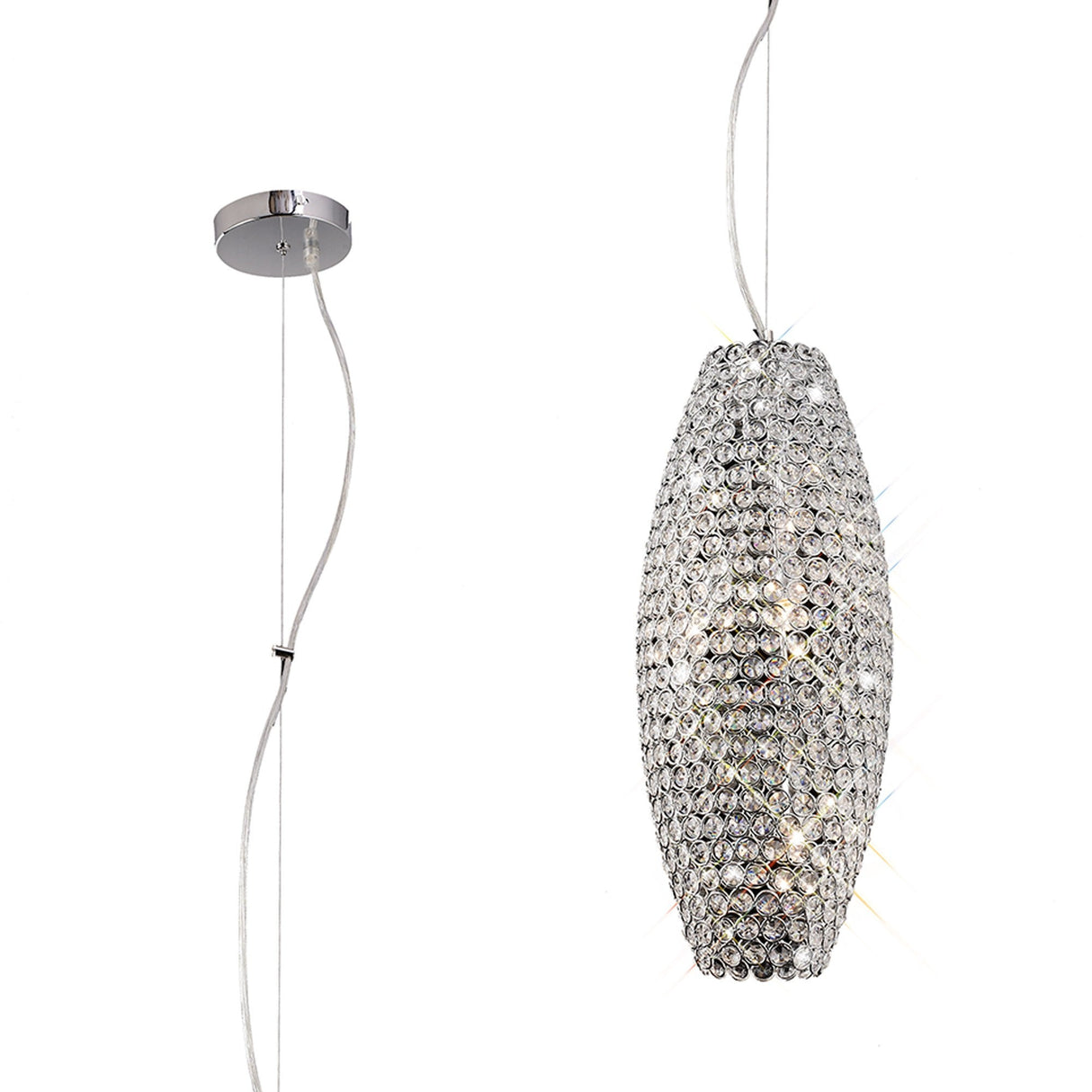Kos 4 Light Crystal Pendant Light – Polished Chrome