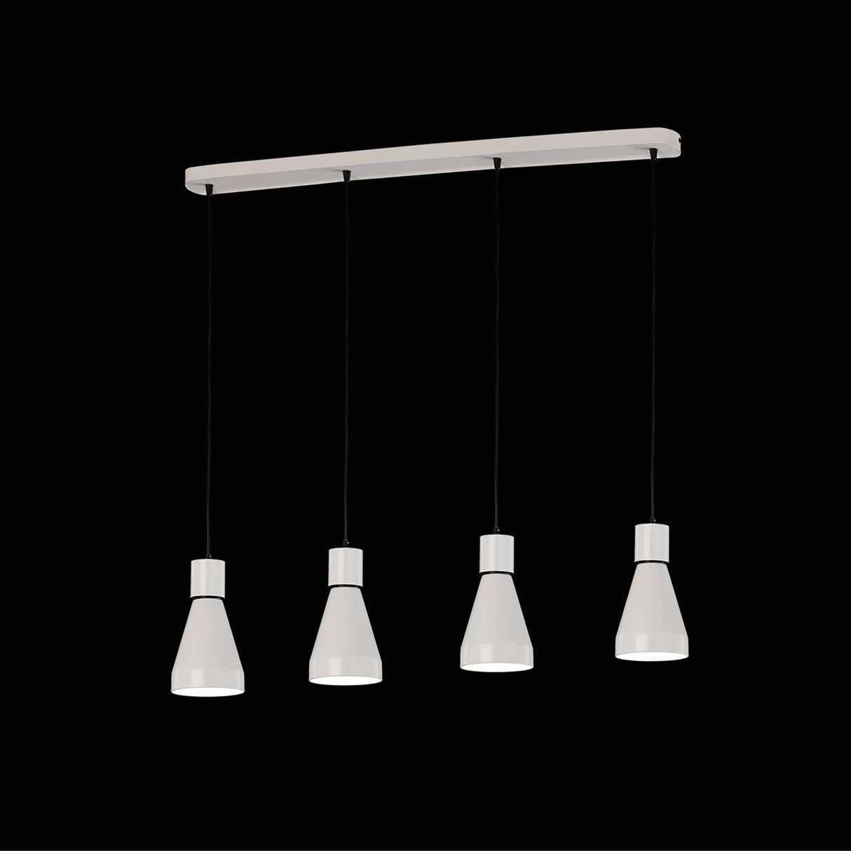 Kos 4 Light Bar Pendant Light - White & Black