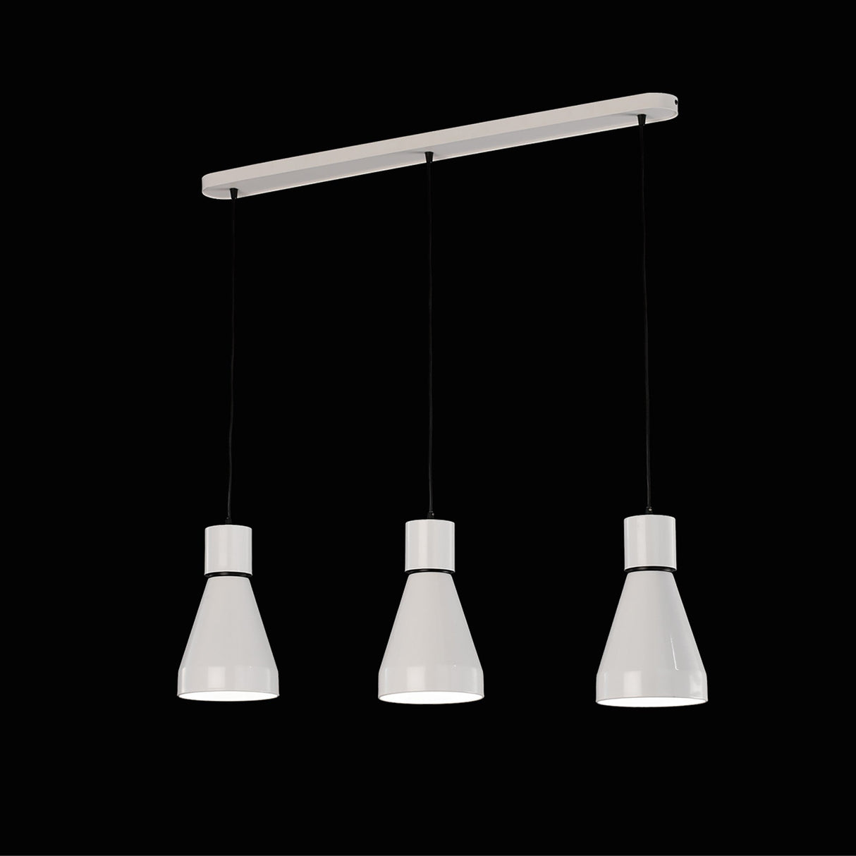 Kos 3 Light Bar Pendant Light - White & Black