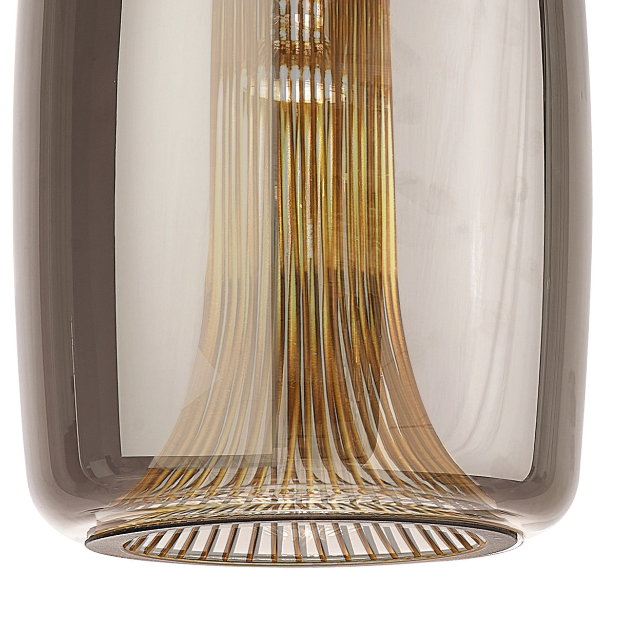 Kriss 24cm Cylinder 1 Light Glass Pendant Light - Black