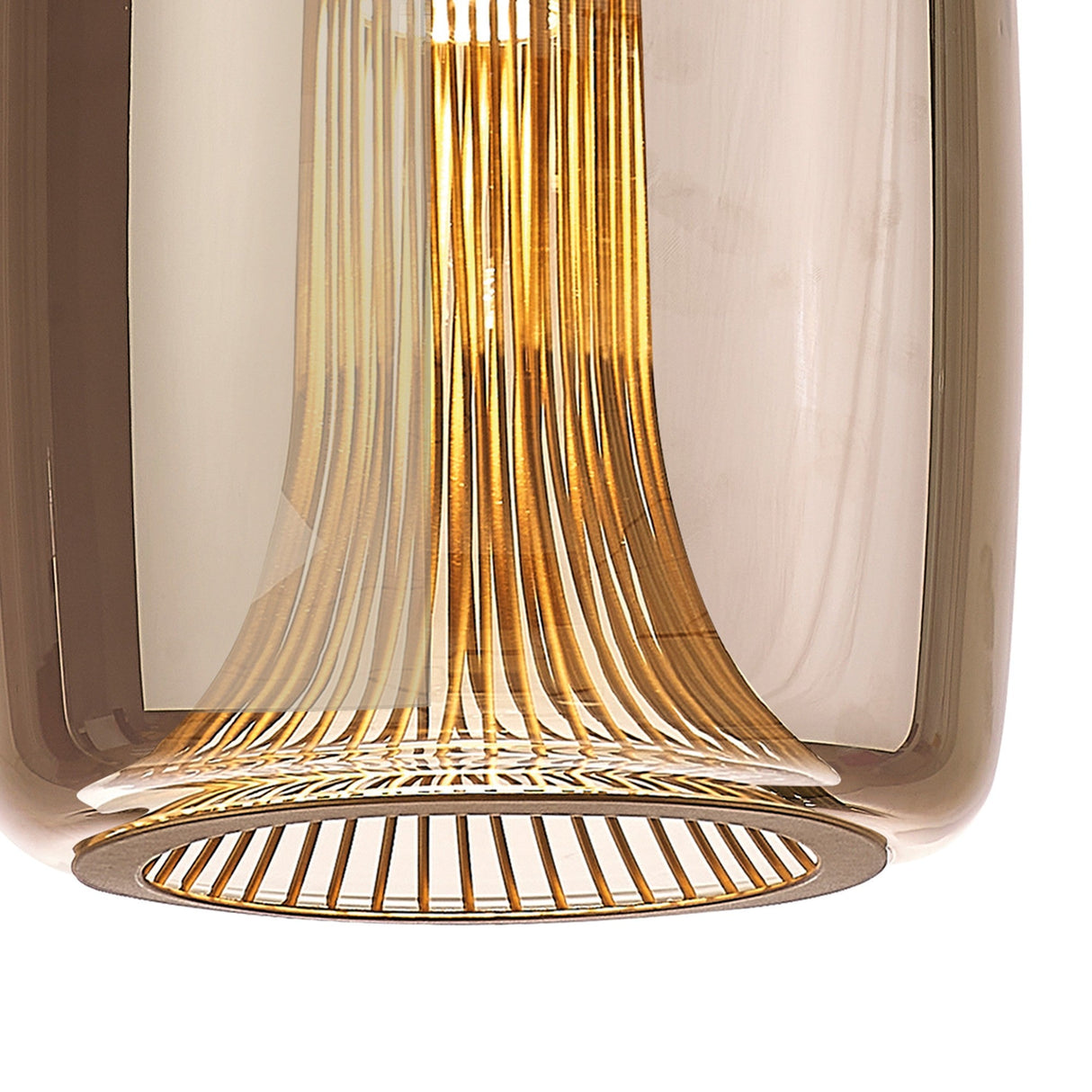 Kriss 24cm Cylinder 1 Light Glass Pendant Light - Bronze