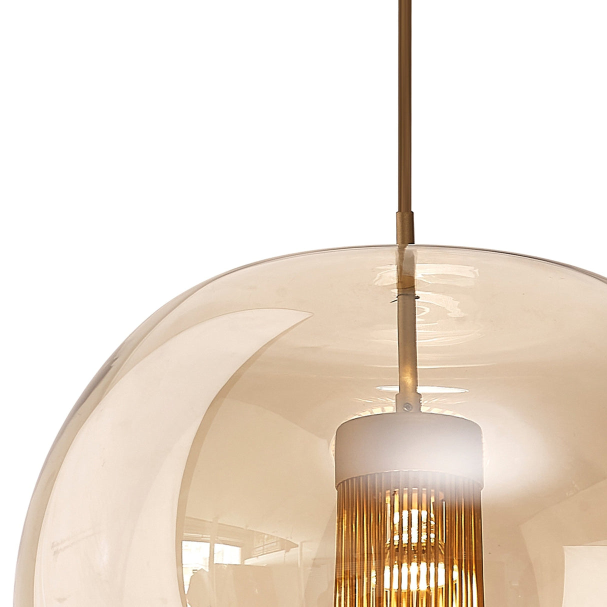 Kriss 40cm Circle 1 Light Glass Pendant Light - Bronze