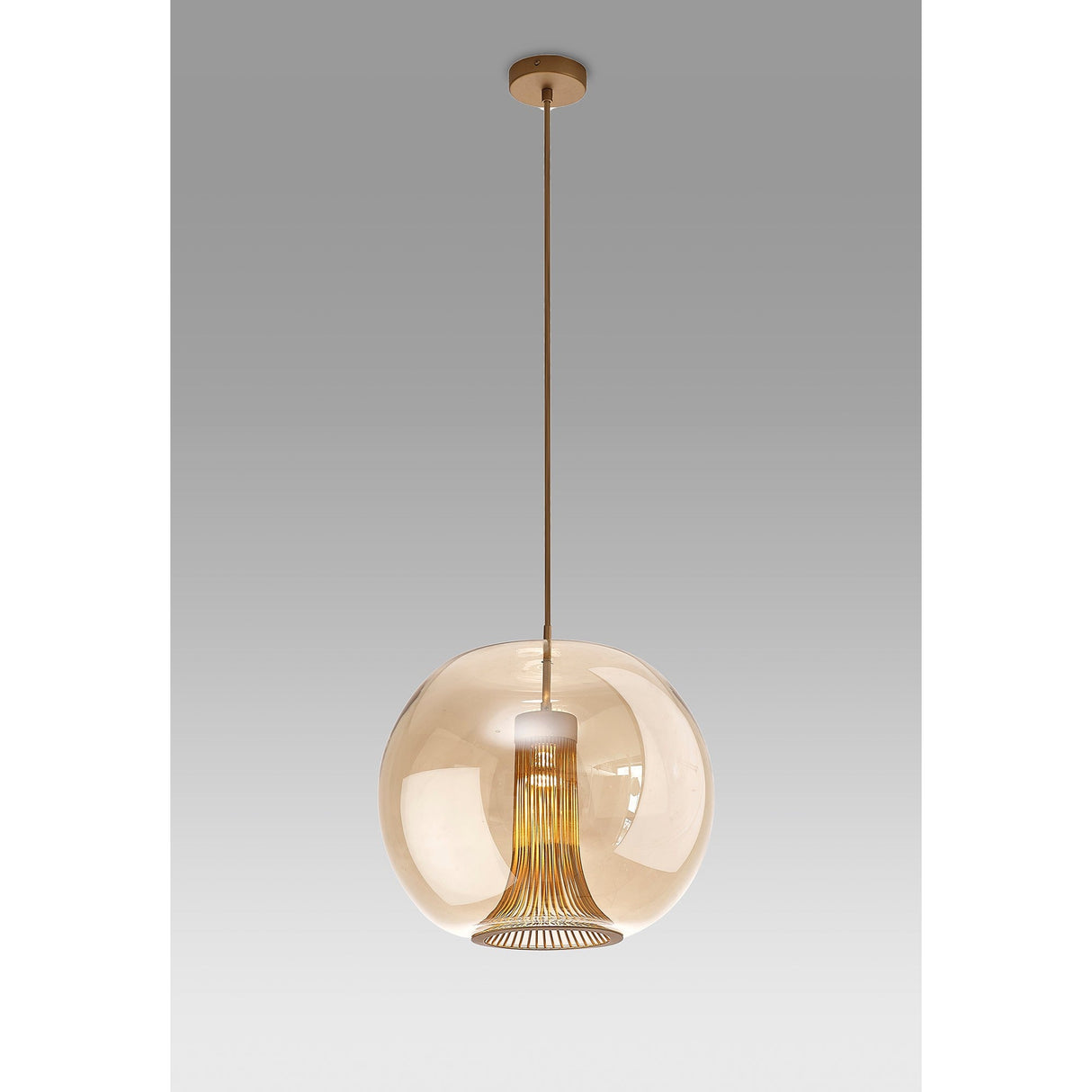 Kriss 40cm Circle 1 Light Glass Pendant Light - Bronze