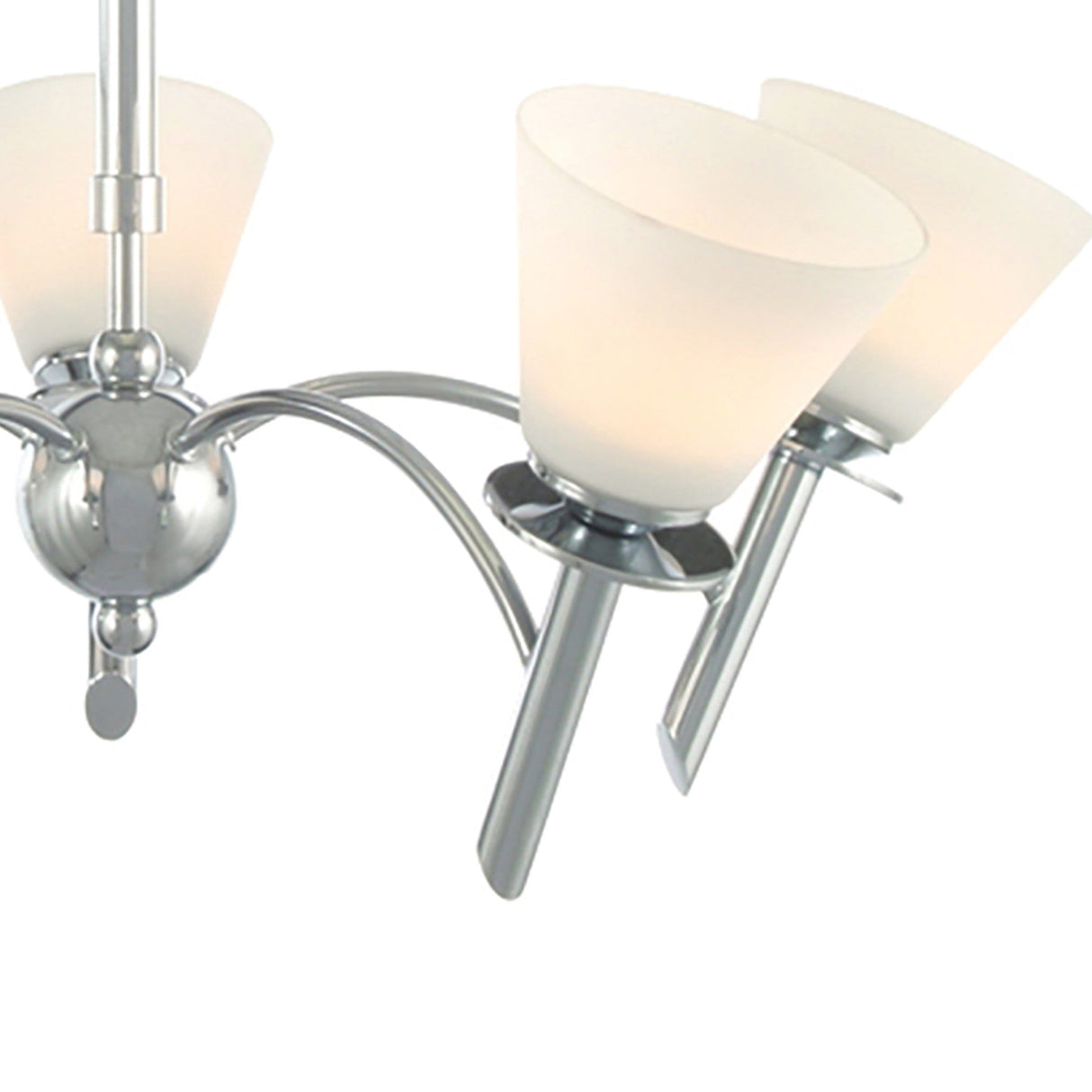Kristina 45cm 5 Light Opal Glass Chandelier - Polished Chrome