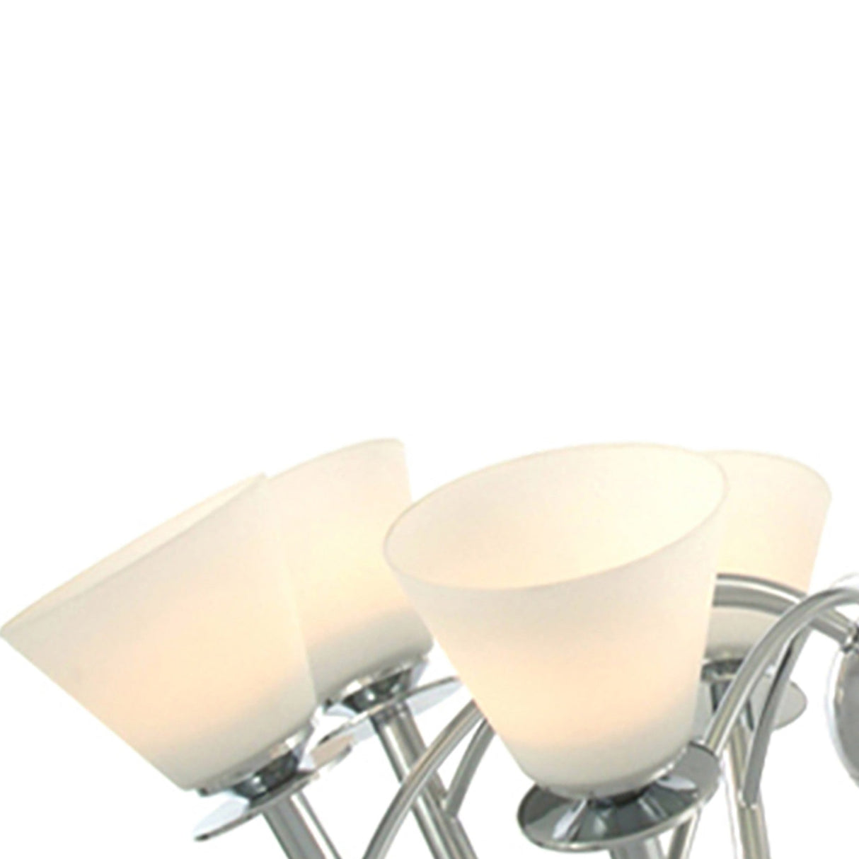 Kristina 64cm 8 Light Opal Glass Chandelier - Polished Chrome