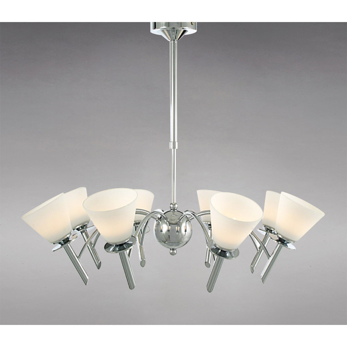 Kristina 64cm 8 Light Opal Glass Chandelier - Polished Chrome