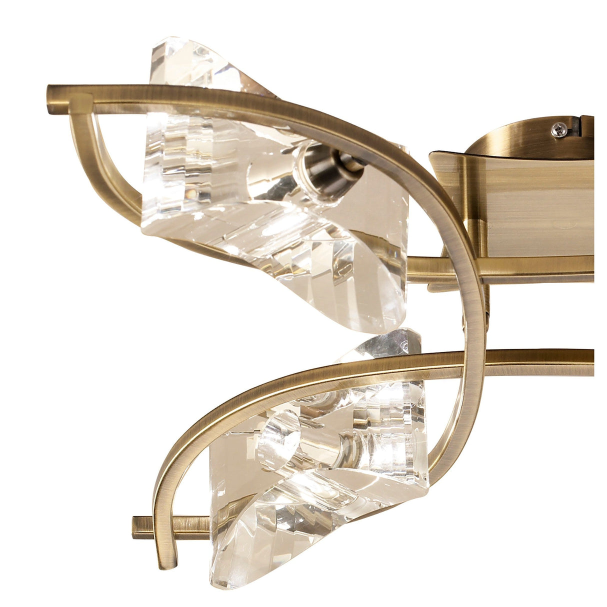 Kromo 4 Light Semi-Flush Ceiling Light - Antique Brass