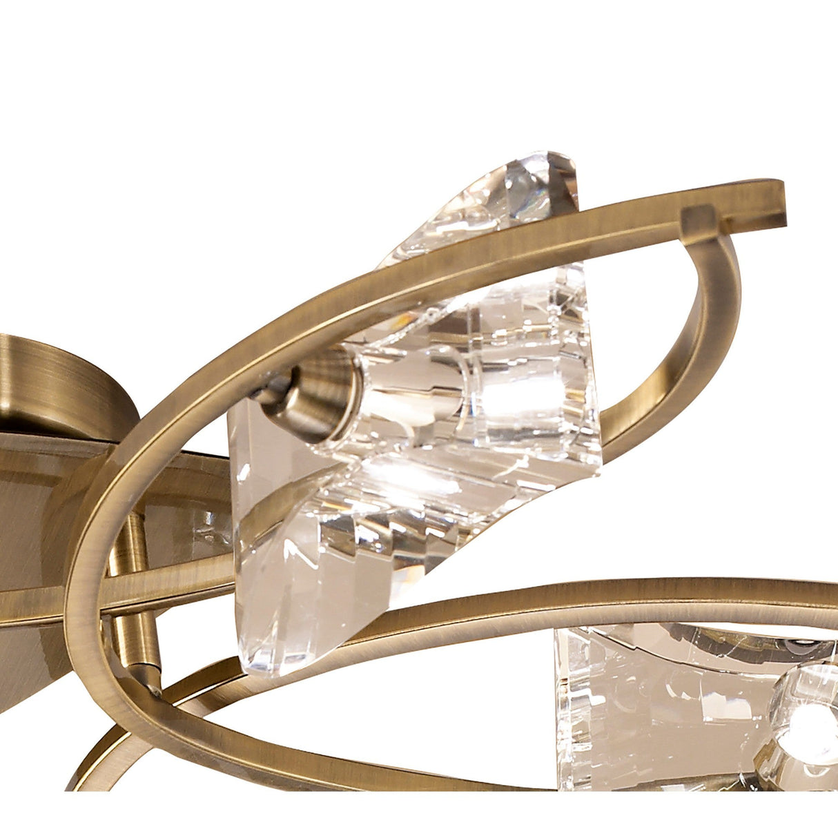 Kromo 6 Light Semi-Flush Ceiling Light - Antique Brass