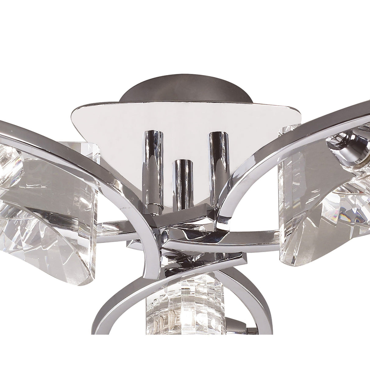 Kromo 3 Light Semi-Flush Ceiling Light - Polished Chrome
