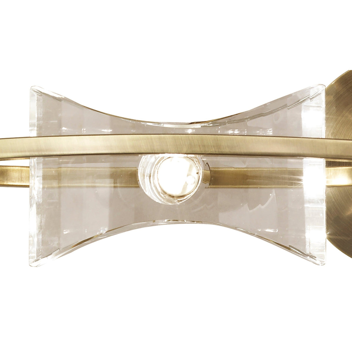 Kromo 2 Light Wall Light With Switch - Antique Brass