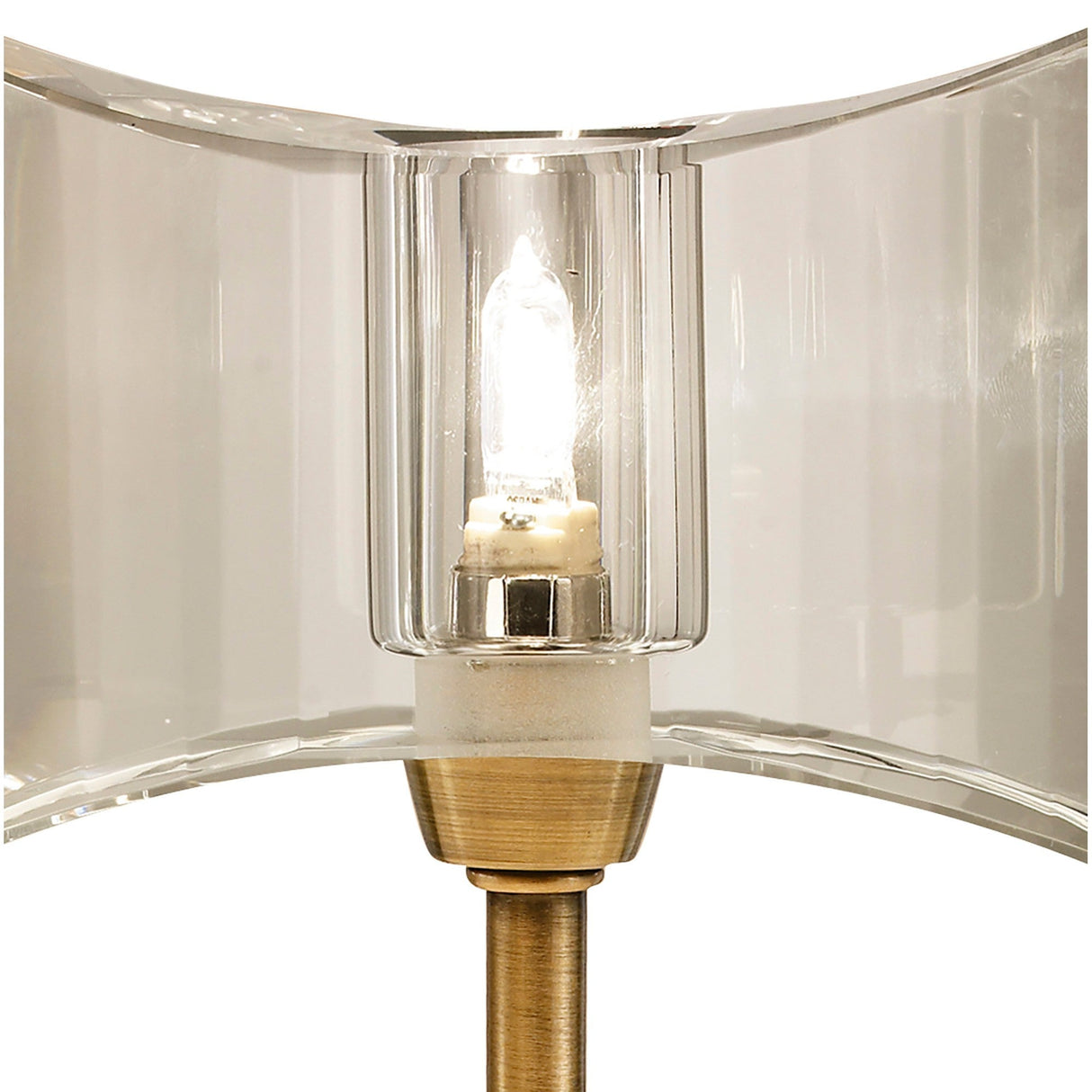 Kromo Straight Frame 1 Light Table Lamp - Antique Brass