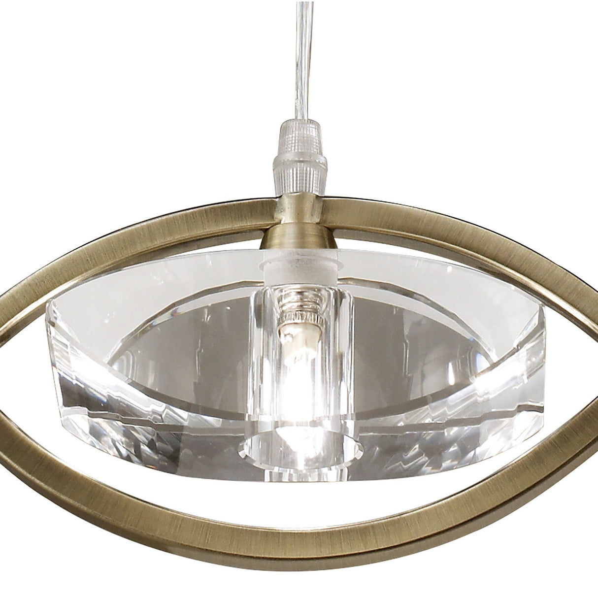Kromo 1 Light Pendant Light - Antique Brass