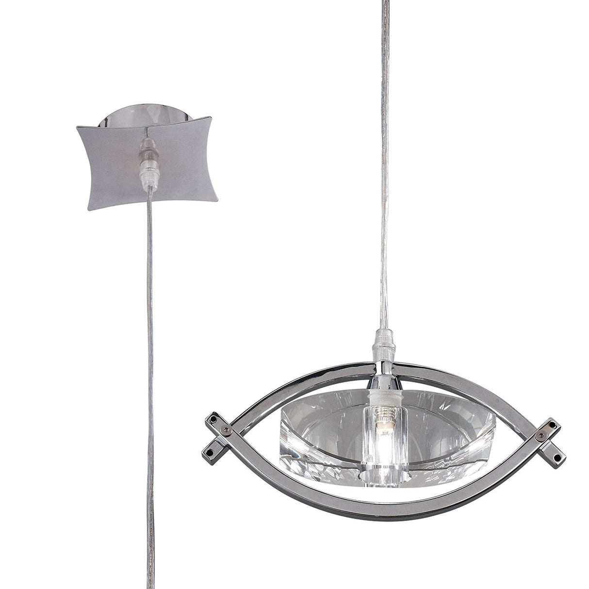 Kromo 1 Light Pendant Light - Polished Chrome
