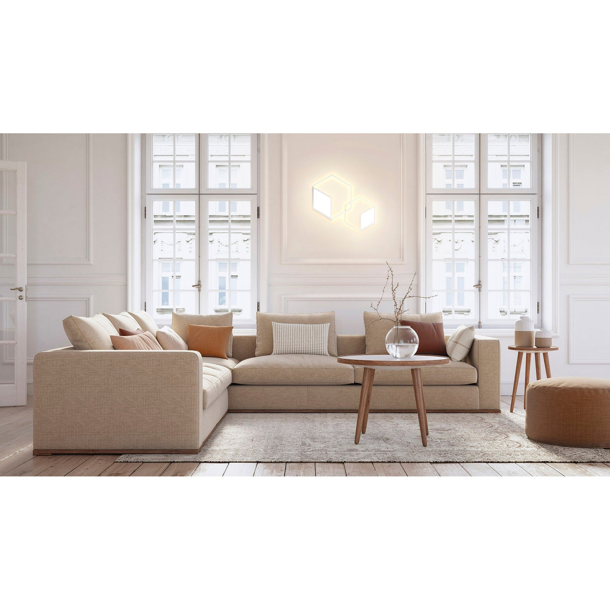 Kubick Dimmable LED Wall/Flush Ceiling Light 32W 3000K - White