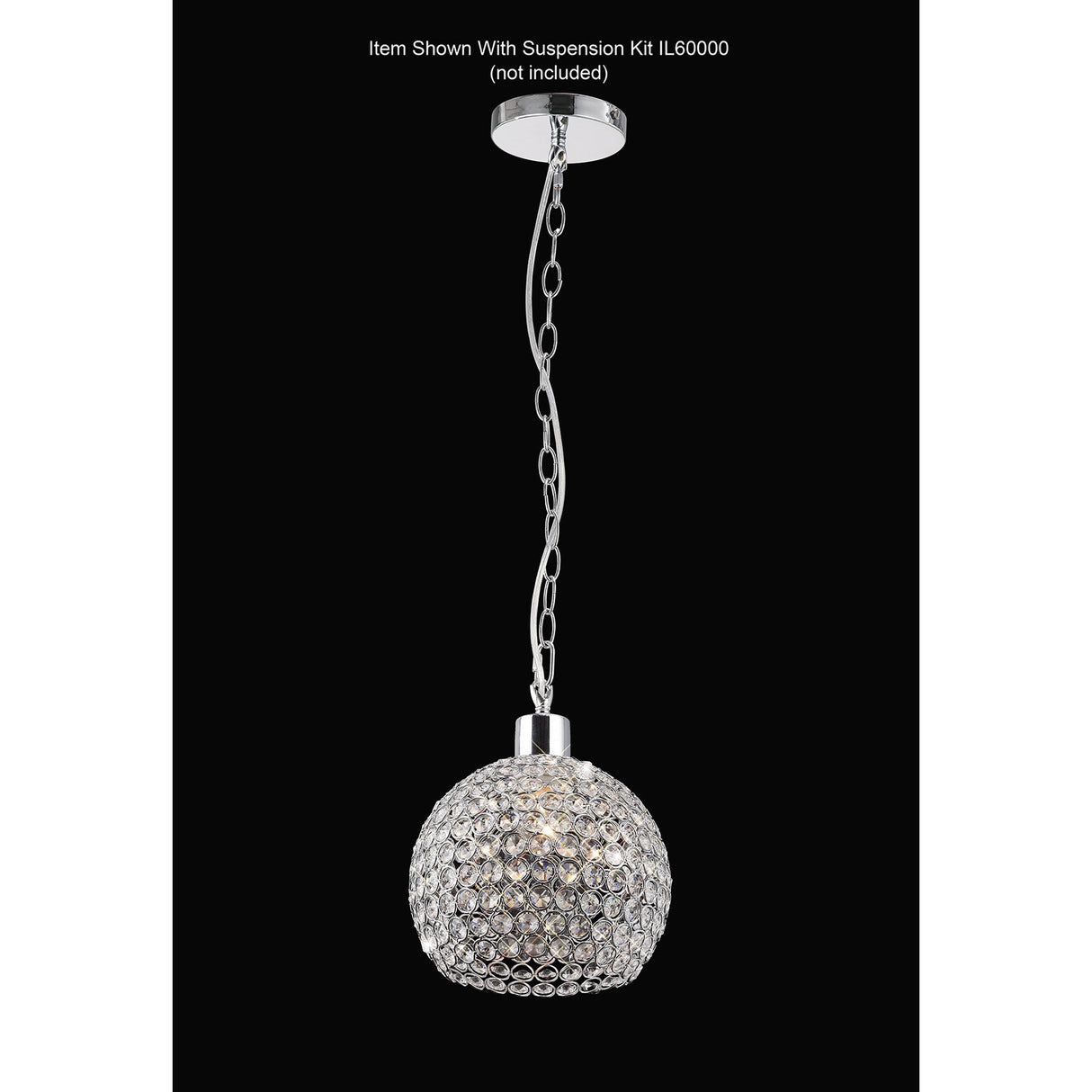 Kudo Crystal Ball Crystal Lampshade - Polished Chrome