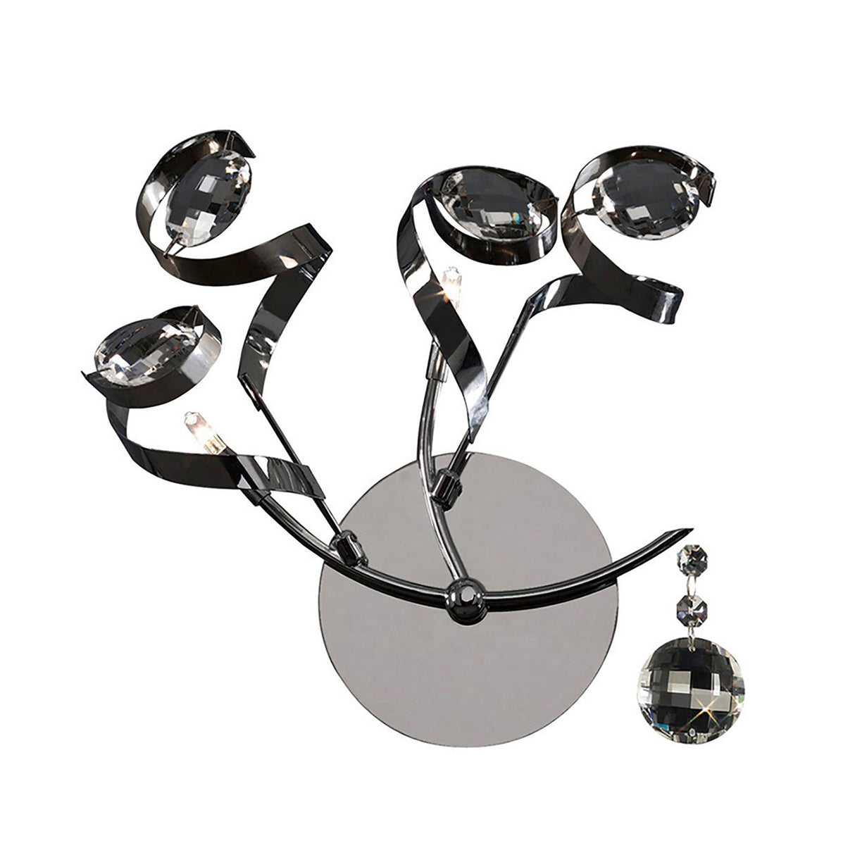 Kurlz 2 Light Crystal Wall Light - Polished Chrome