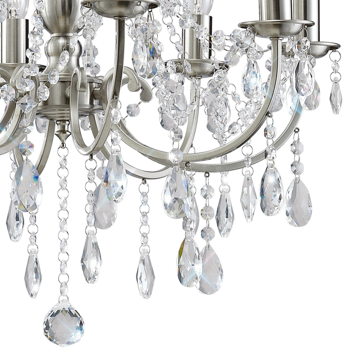 Kyra 58cm 8 Light Crystal Chandelier - Satin Nickel