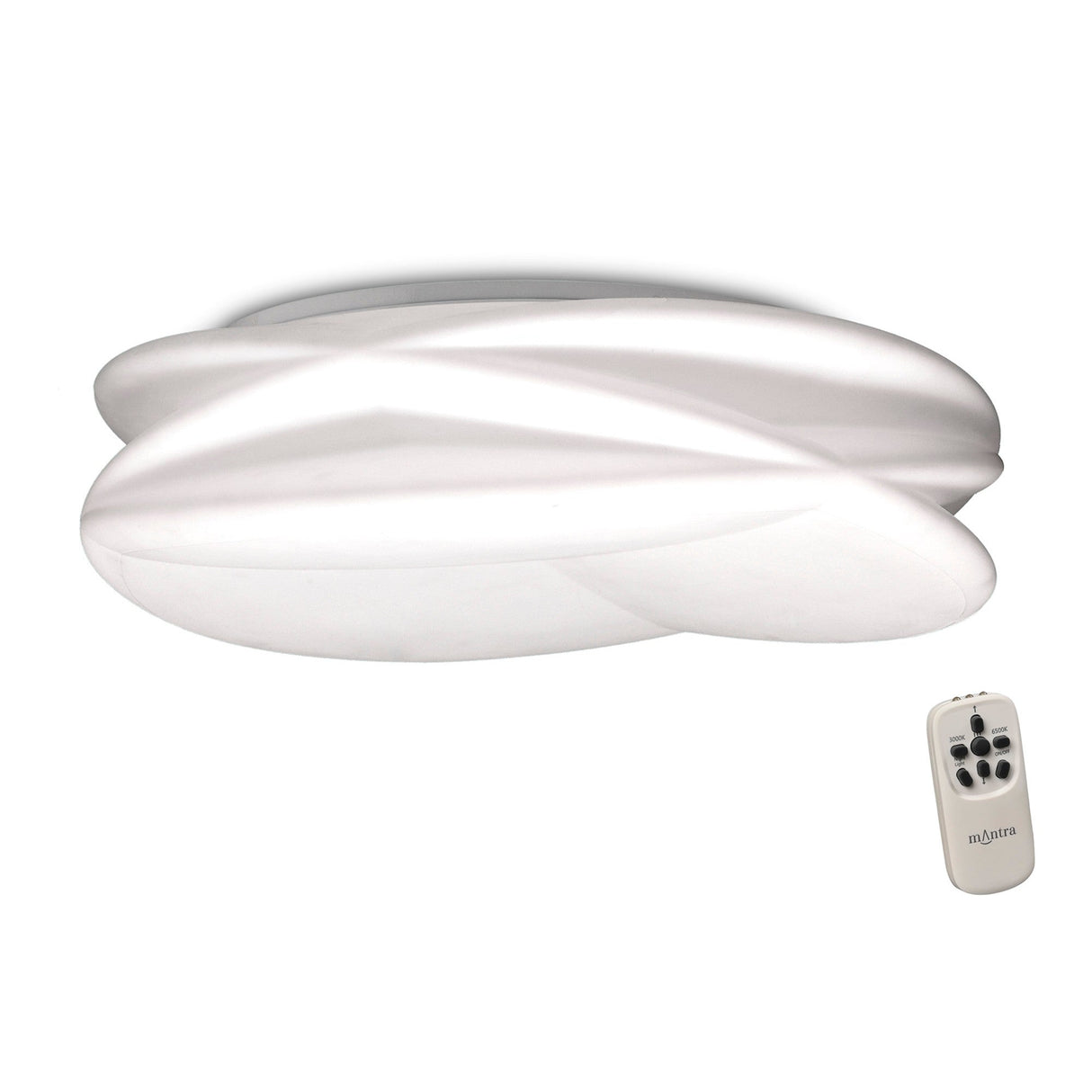 Lascas CCT Dimmable LED Flush Ceiling Light With Remote Control - White