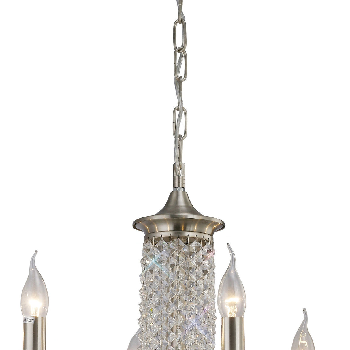 Leana 75cm 8 Light Crystal Chandelier - Satin Nickel