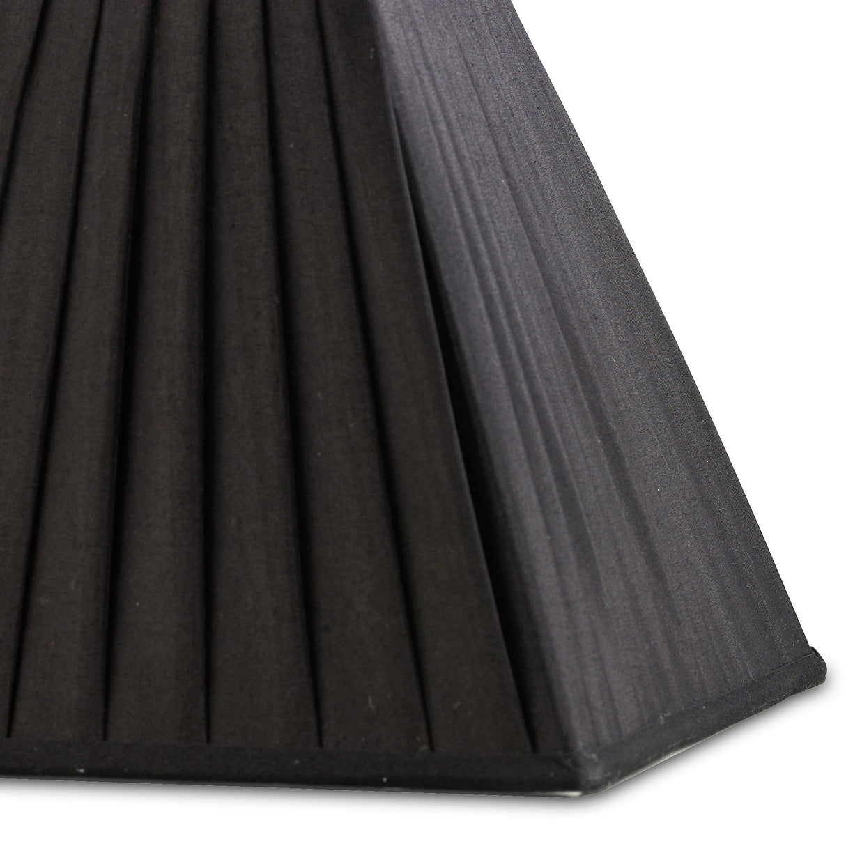 Leela Square Pleated Lampshade - Black, 17.5/35cm x 25cm