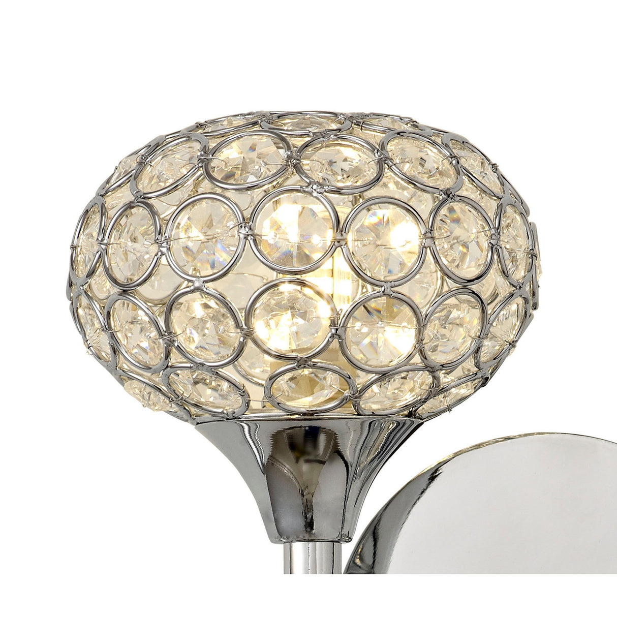 Leimo 1 Light Crystal Left Wall Light - Chrome