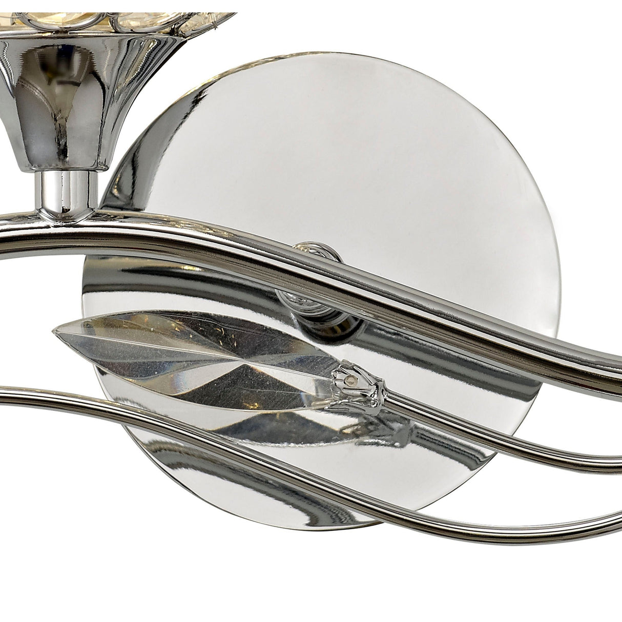 Leimo 1 Light Crystal Left Wall Light - Chrome