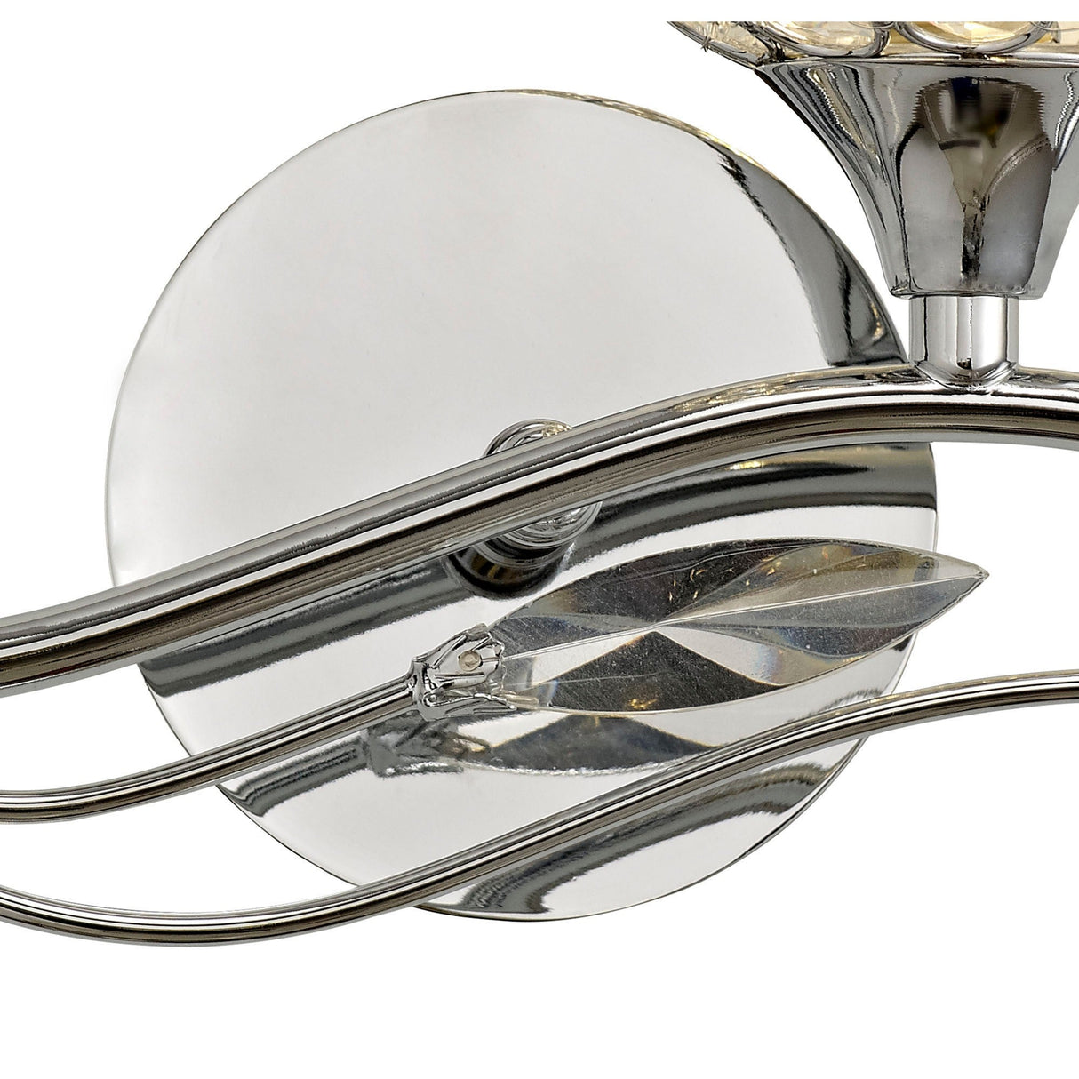 Leimo 1 Light Crystal Right Wall Light - Chrome