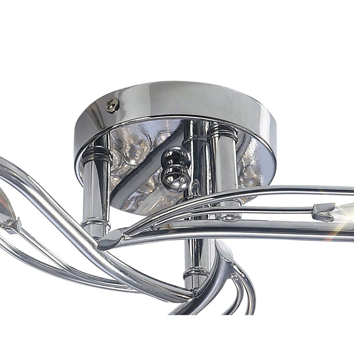 Leimo 3 Light Crystal Semi-Flush Ceiling Light - Polished Chrome