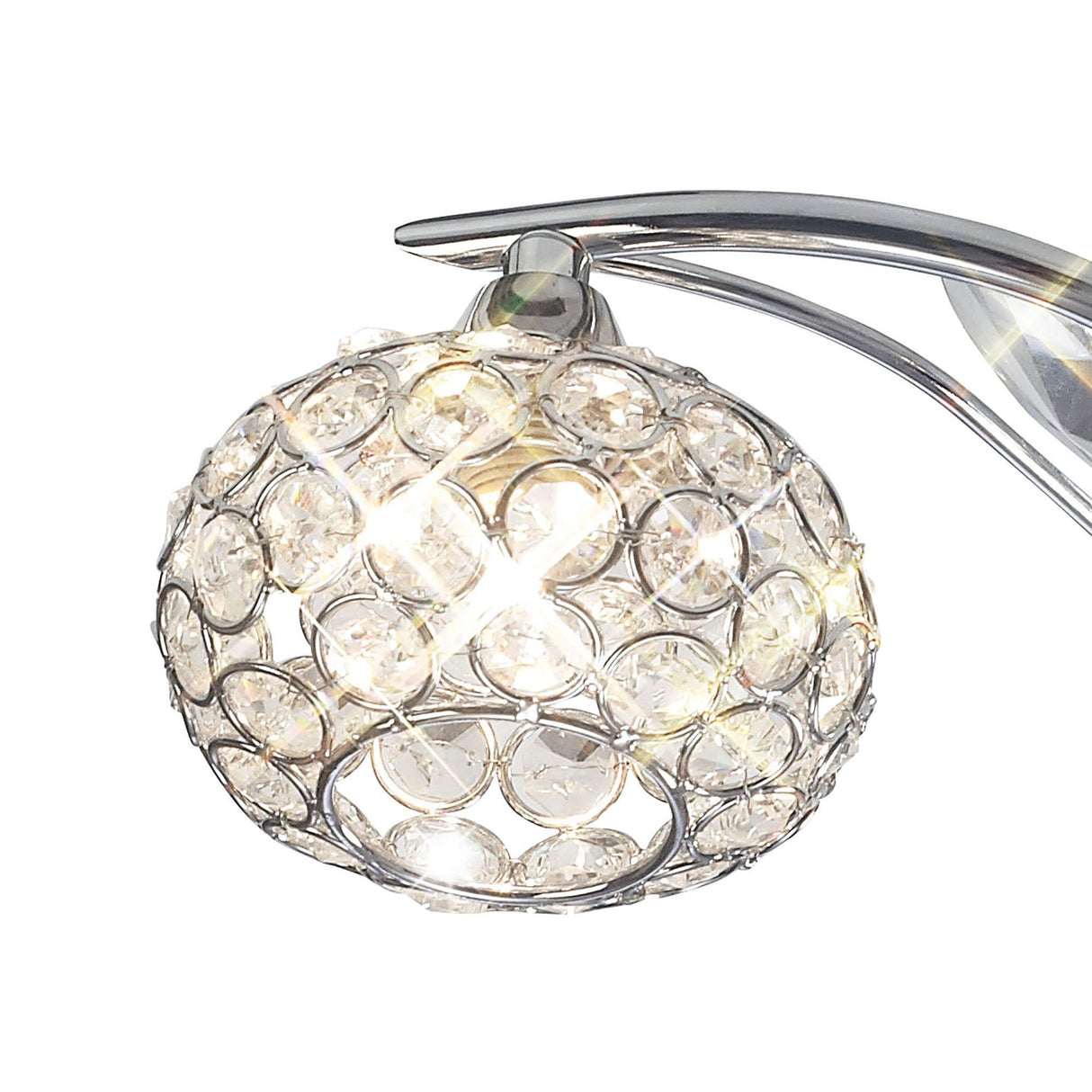 Leimo 3 Light Crystal Semi-Flush Ceiling Light - Polished Chrome