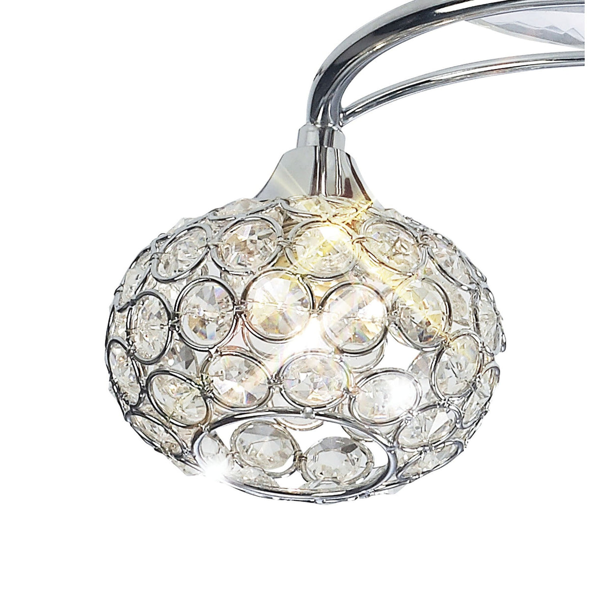 Leimo 4 Light Crystal Semi-Flush Ceiling Light - Polished Chrome