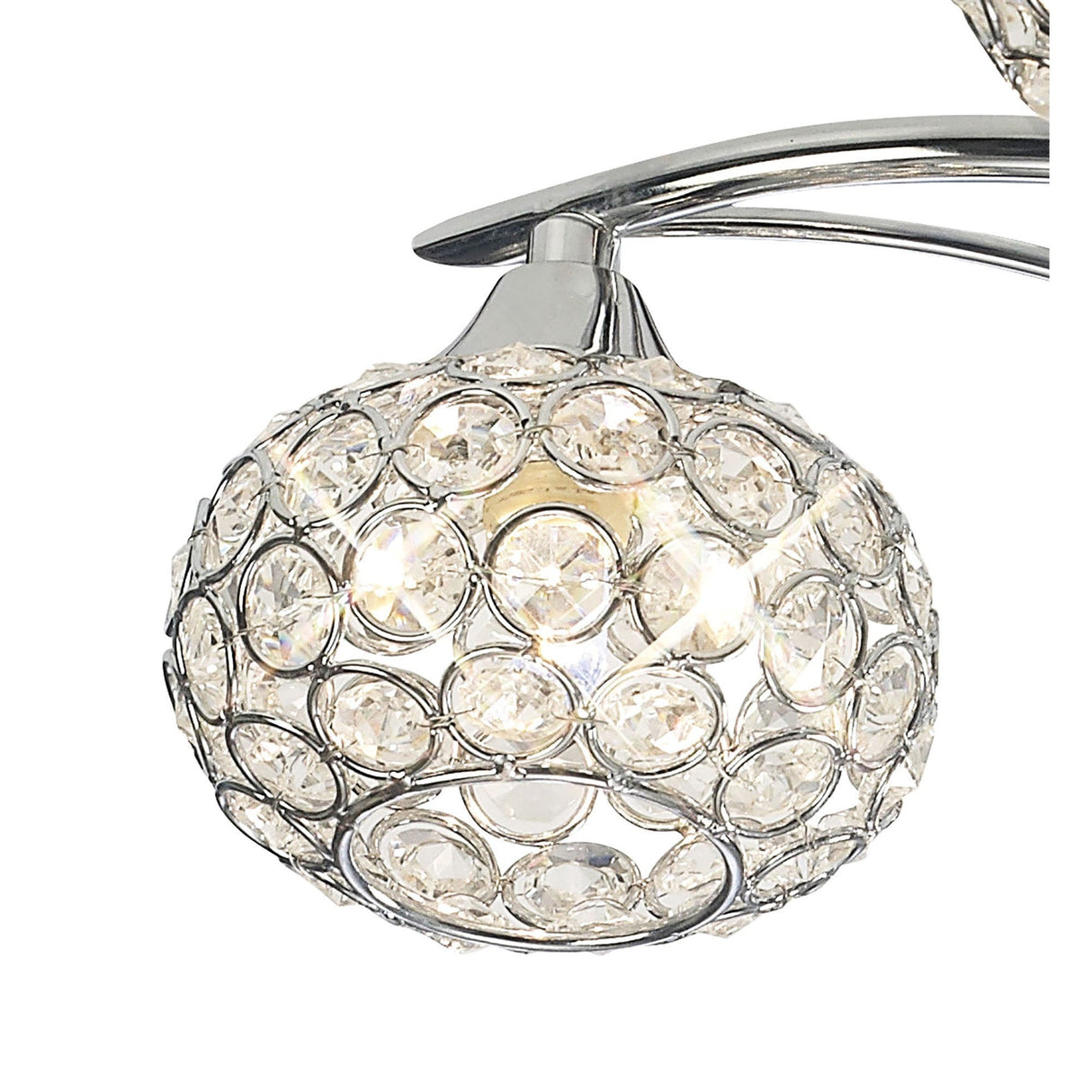 Leimo 6 Light Crystal Semi-Flush Ceiling Light - Polished Chrome