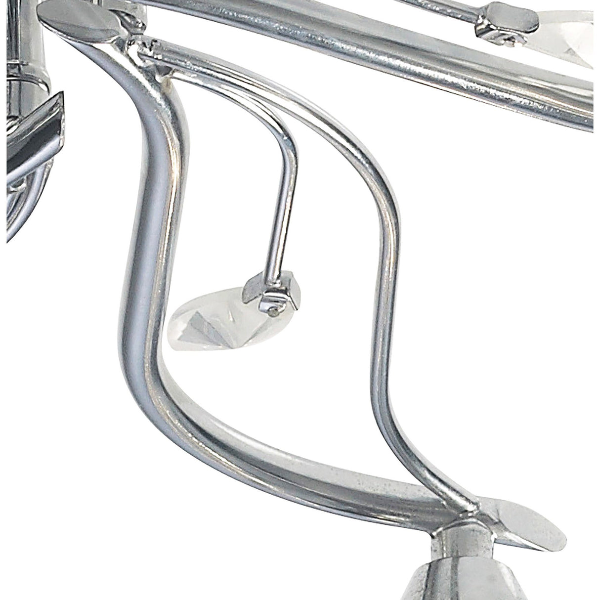 Leimo 6 Light Crystal Semi-Flush Ceiling Light - Polished Chrome