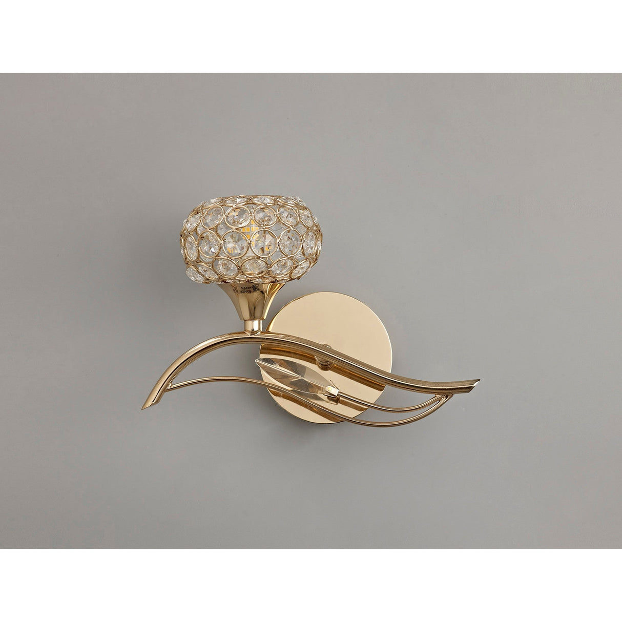 Leimo 1 Light Crystal Left Wall Light - Gold