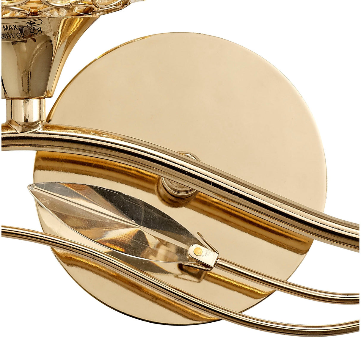 Leimo 1 Light Crystal Left Wall Light - Gold