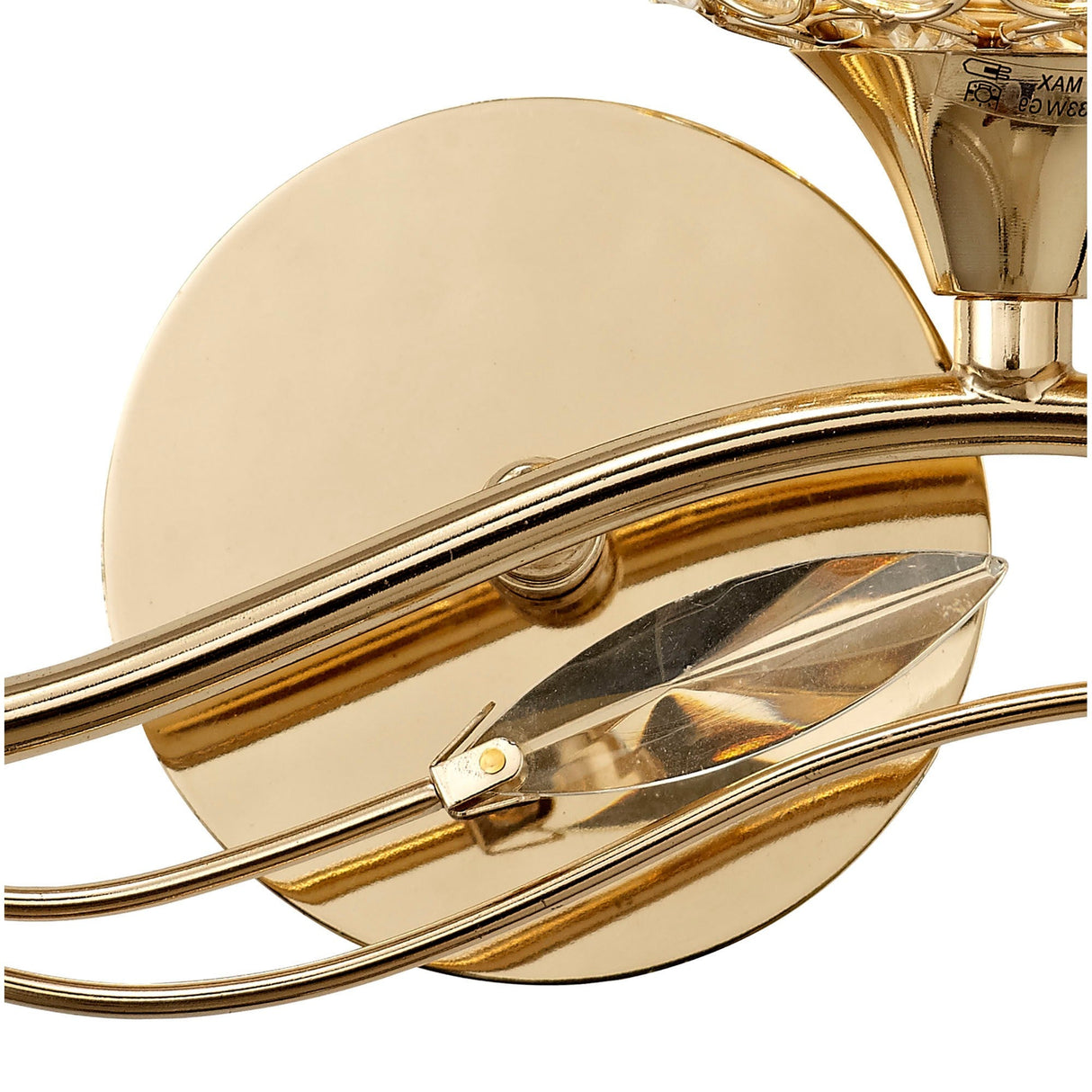 Leimo 1 Light Crystal Right Wall Light - Gold