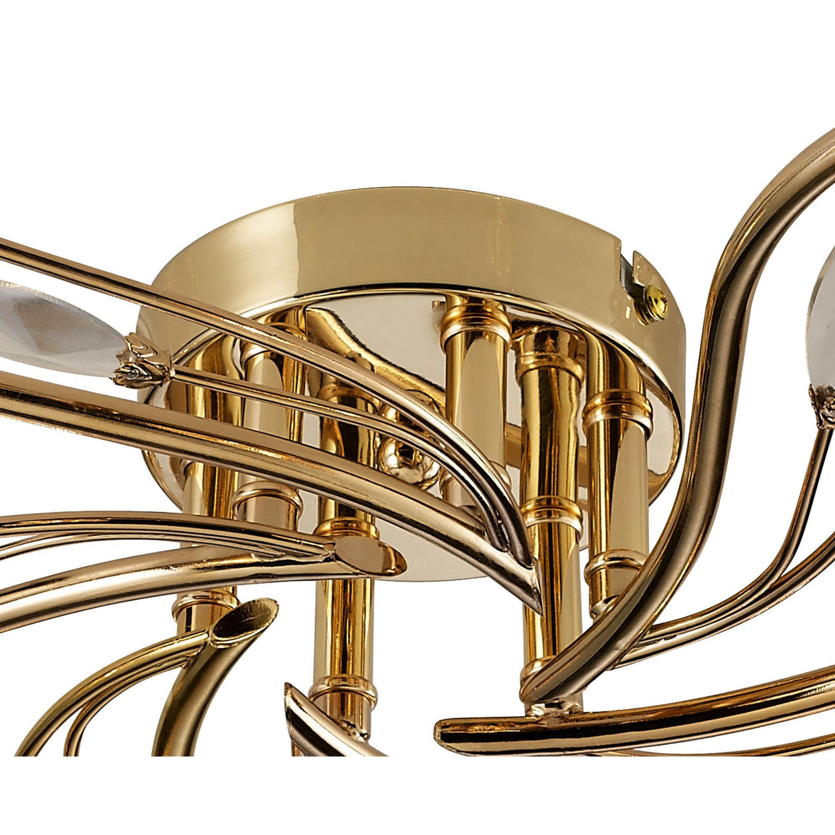 Leimo 6 Light Crystal Semi-Flush Ceiling Light - French Gold