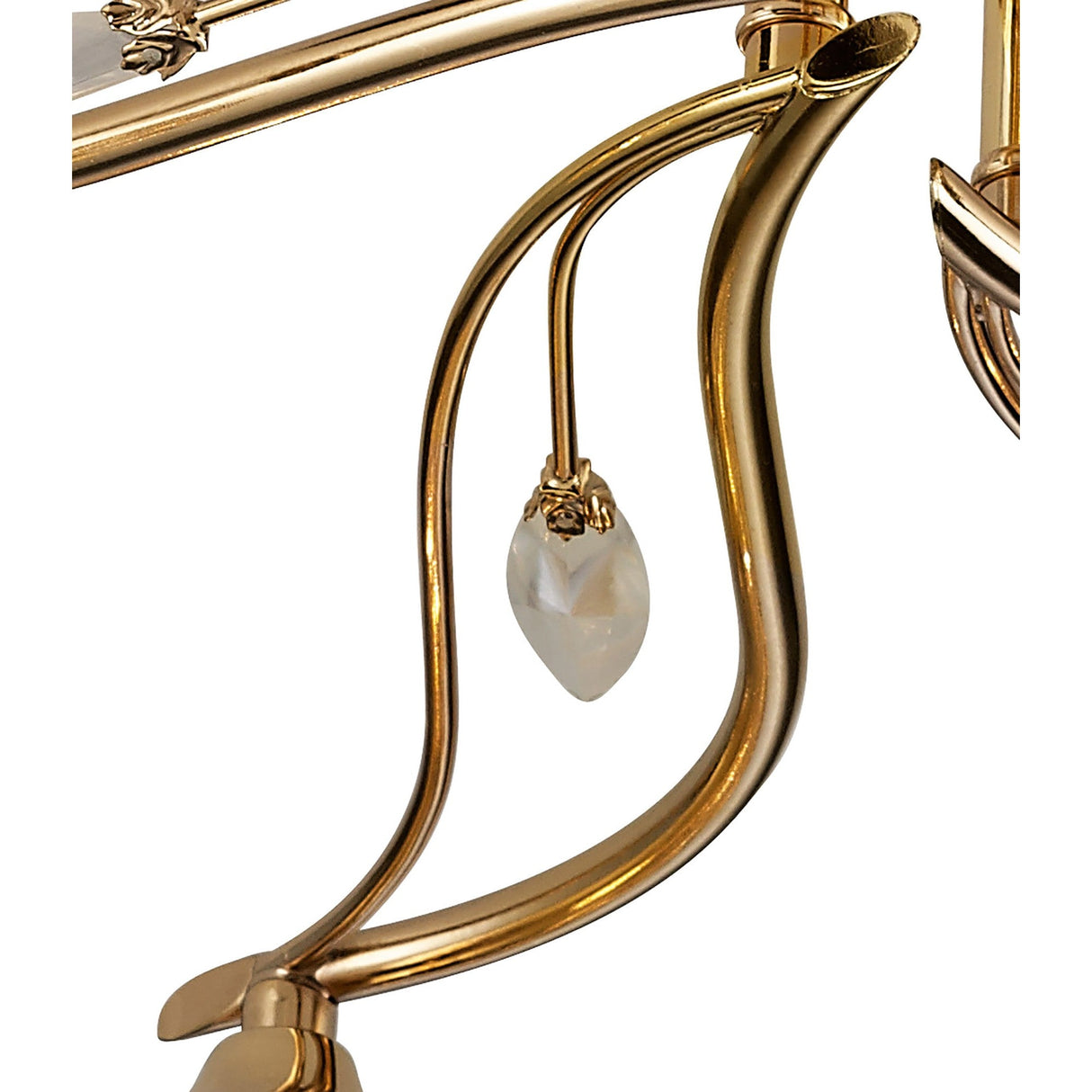 Leimo 6 Light Crystal Semi-Flush Ceiling Light - French Gold