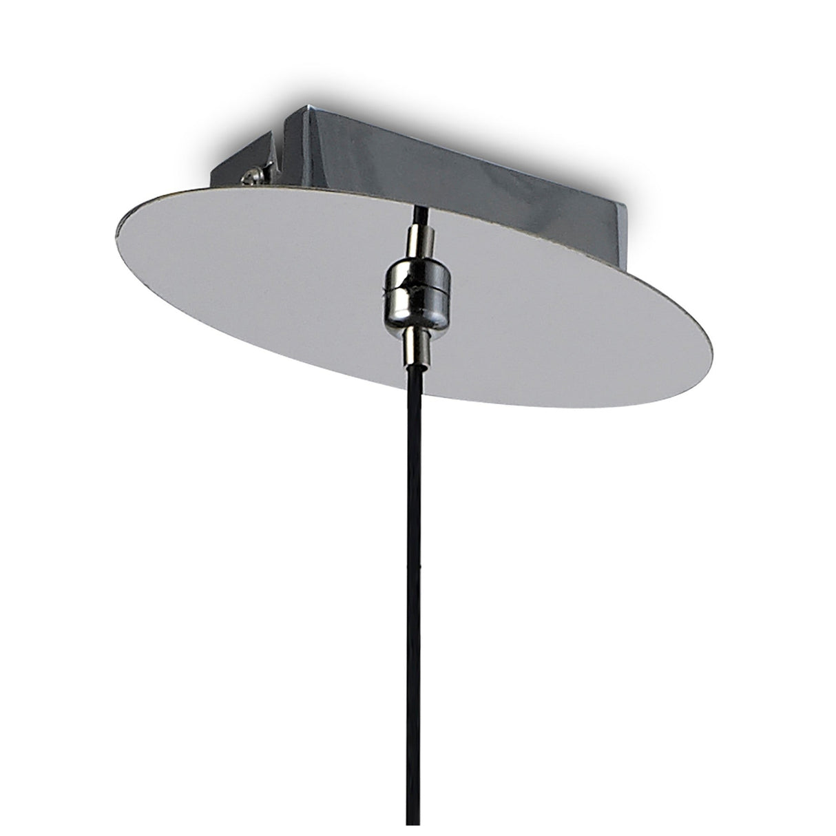 Lens 14cm Round 1 Light Glass Pendant Light - Chrome